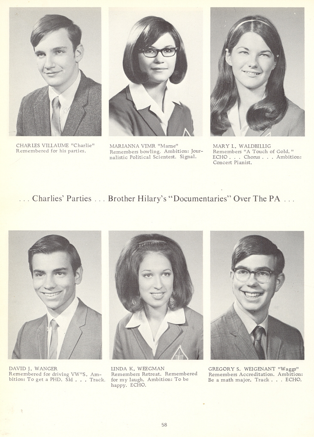 1970 Brady High School Yearbook Page 58